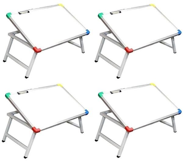 TOODLES Multi Purpose Foldable Laptop Study Writing Bed Breakfast Tray Table for Children with Whiteboard Paper Holding Clip (4) - Image 7