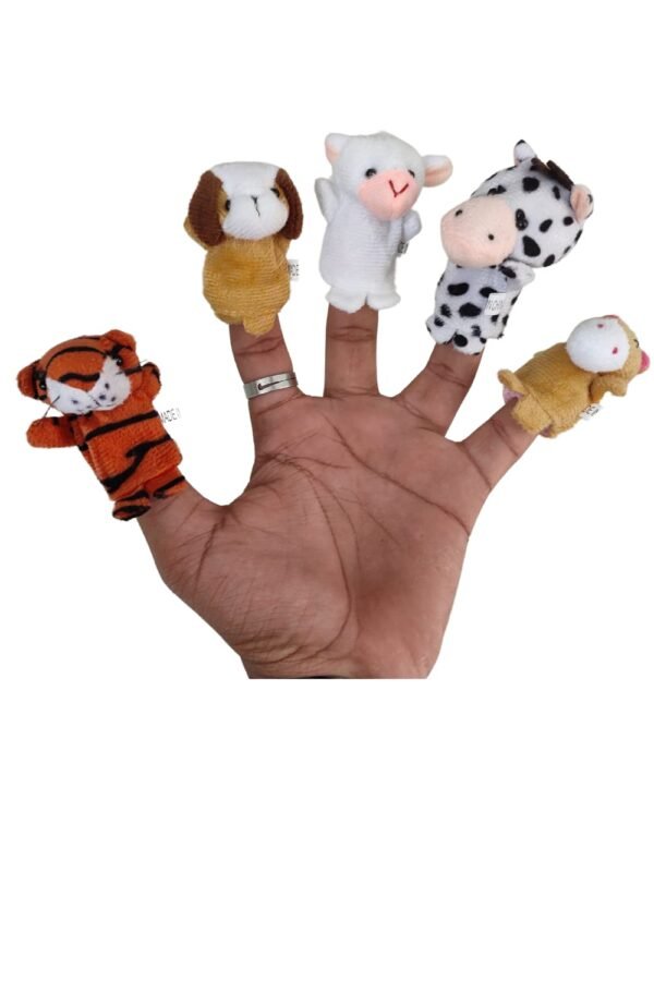 Toodles Learning Animals Finger Puppet Toys - 5 Pieces Soft Toy Assortment for Kids, Perfect for Imaginative Play and Early Learning