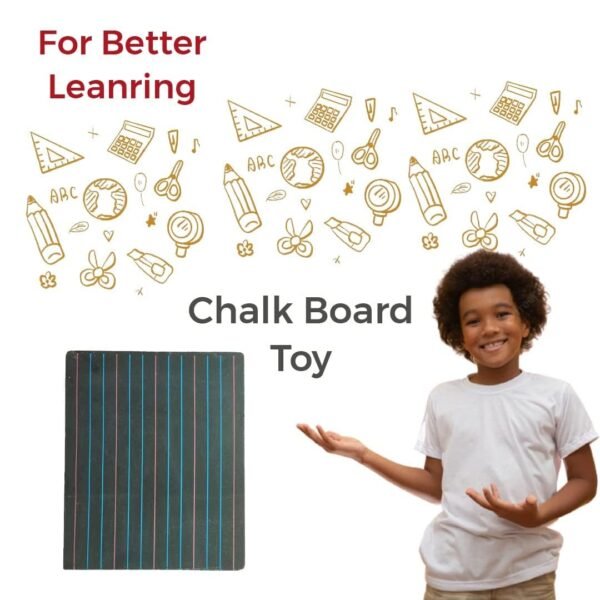 Toodles Learnings Chalk Board, Drawing Pad, Black Board-Slate with Lines and SquaresCreative Toy for Kids (Without Chalk) - Image 5