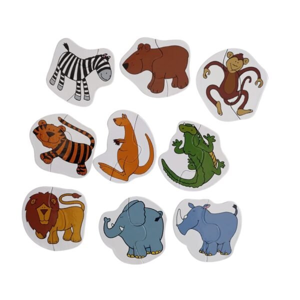 Toodles Learning 2 Piece Animals Jigsaw Puzzle Cards Learning Toys Kids, Educational Toddlers Toys, Jigsaw Puzzles for Kids Age 2-5, Preschool Montessori Toys and Birthday Gift for Kids - for Gifting - Image 3