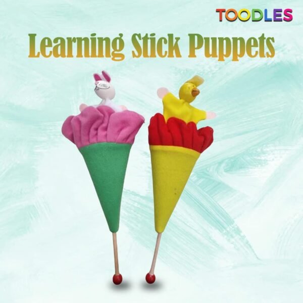 Toodles Learning Stick Puppets (Set of 2 pcs) | Storytelling Puppets for Kids Puppets for Kids | Puppet Toy | Puppets for Kids Educational Puppets for Kid's Learning - for Gifting - Image 6