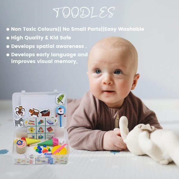 Toodles Learnings Toodler Kit Toy Skill Developmental Kids Toy Pet Puzzles Glove Puppets Bead Threads Links Matchathon Kinetic Sand for 1.5 to 2.5 Year's Kid - for Gifting - Image 8