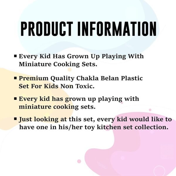 Toodles Learnings Rolling Pin and Plastic Chakla Belan Chapati Maker for Kids Ages 3 and Up Educational Activities Toy for Pretend Play Cooking and Motor Skill Development - Image 4