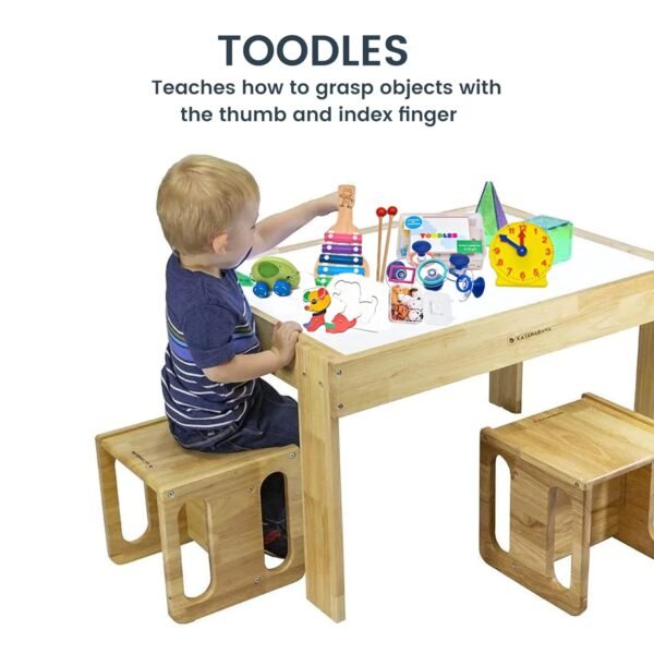 Toodles Learnings Mother Toodler Kit Toy Skill Developmental Kids Toy Shape Stamps Water Books Pull Toy Washable Car Puzzles Finger Puppets Musical Instrument for 0 to 1.5 Year's Kid - for Gifting - Image 3