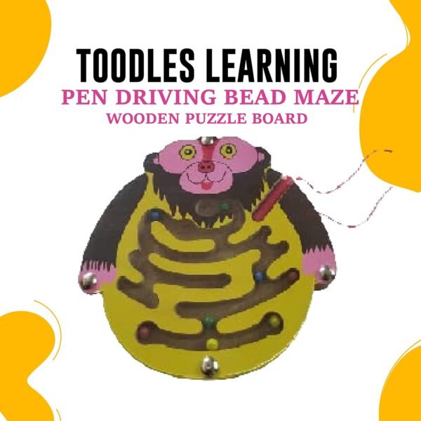 Toodles Learnings Maze Game Toys Round Wooden Labyrinth Maze Toys Brain Teaser Puzzle Game | e Learning Toys for Birthday/Return Gifts Board Puzzle Toys - Indoor Gifts Kids & Children Gifts - Image 4