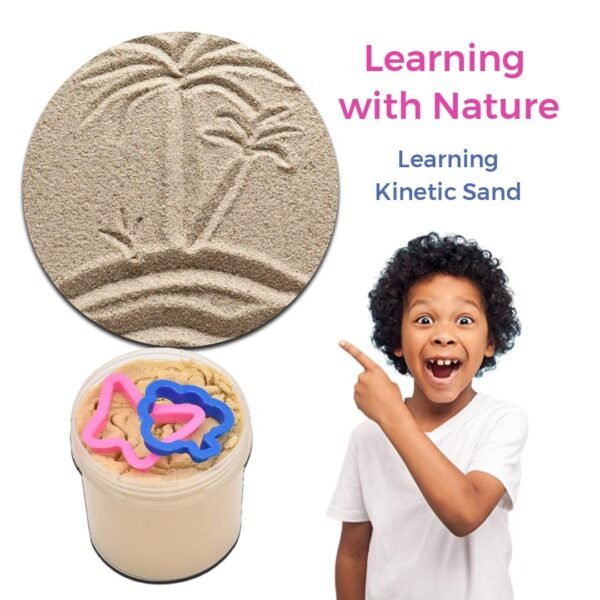 Toodles Learnings Kinetic Sand Activity Play Set Natural Kinetic Sand Play Set Beach Kit for Kids, Craft Art Soft Sand Clay Toys for Kids, Boys & Girls with Mould Toys - Image 3