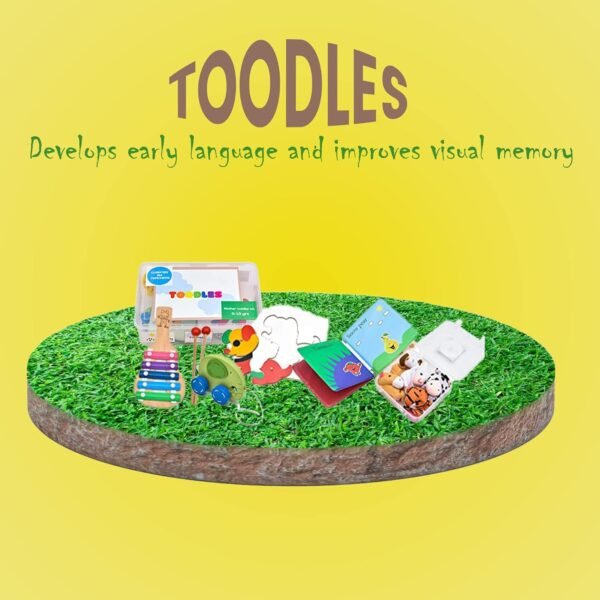 Toodles Learnings Mother Toodler Kit Toy Skill Developmental Kids Toy Shape Stamps Water Books Pull Toy Washable Car Puzzles Finger Puppets Musical Instrument for 0 to 1.5 Year's Kid - for Gifting - Image 7