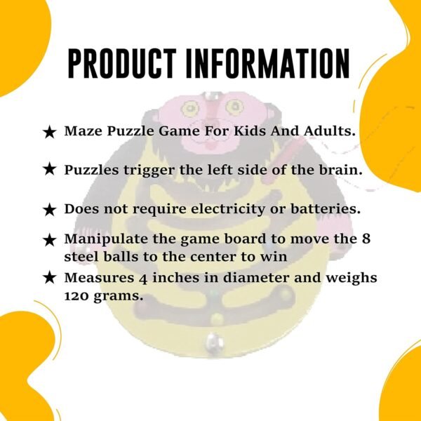 Toodles Learnings Maze Game Toys Round Wooden Labyrinth Maze Toys Brain Teaser Puzzle Game | e Learning Toys for Birthday/Return Gifts Board Puzzle Toys - Indoor Gifts Kids & Children Gifts - Image 5