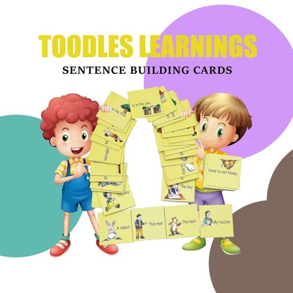 Toodles Sentense Making Cards for Kids | Educational Kit | Learnig Cards | for Toddlers | Multicolor Cards for 3+ - Image 7
