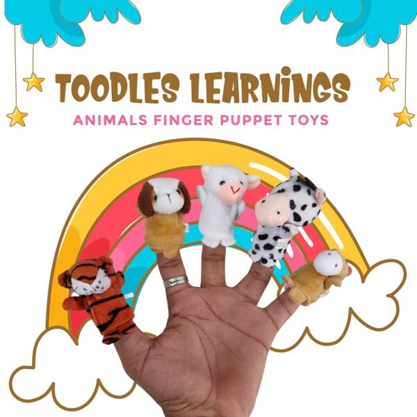 Toodles Learning Animals Finger Puppet Toys - 5 Pieces Soft Toy Assortment for Kids, Perfect for Imaginative Play and Early Learning - Image 8