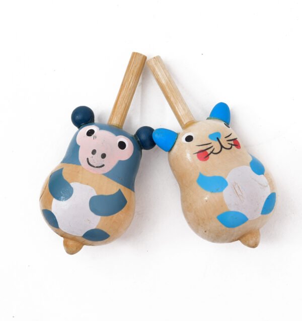 TOODLES 5-Piece Random Wooden Spinning Tops Set - Classic Wooden Toys for Children, Ideal for Family Games and Children's Parties, Wooden Toy Collection for Endless Fun - Image 5