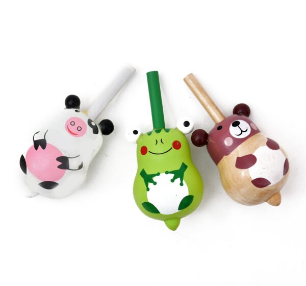 TOODLES 5-Piece Random Wooden Spinning Tops Set - Classic Wooden Toys for Children, Ideal for Family Games and Children's Parties, Wooden Toy Collection for Endless Fun - Image 2