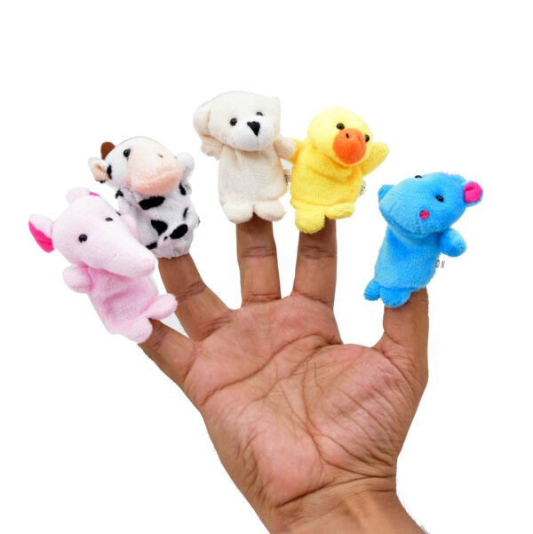 Toodles Learning Animals Finger Puppet Toy - 5 Pieces Soft Toy Assortment Multicolor for Perfect Imaginative Play and Early Learning