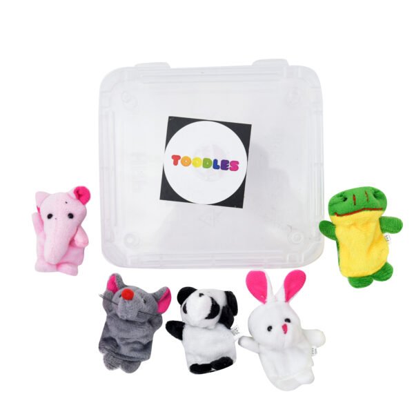 Toodles Learning Animals Finger Puppet Toys - 5 Pieces Soft Toy Assortment Multicolor for Kids, Cute Perfect for Imaginative Play and Early Learning - Image 3