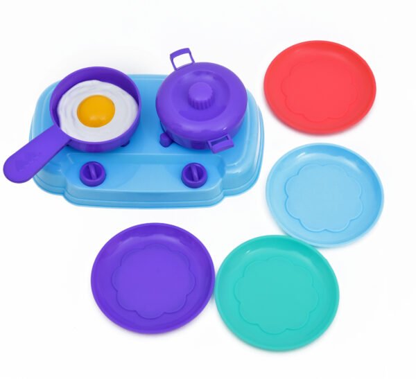 TOODLES Kids Play Kitchen Set -16-Piece Colourful Plastic Utensils and Cookware, Pretend Play Cooking Toy Set for Children, Safe and Durable Kitchen Accessories - Image 5