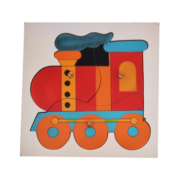 TOODLES Colourful Wooden Toy Train Puzzle, Multicolour