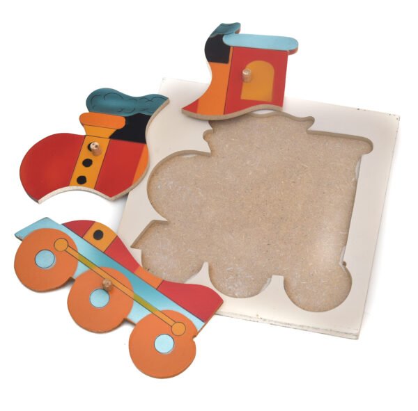 TOODLES Colourful Wooden Toy Train Puzzle, Multicolour - Image 4