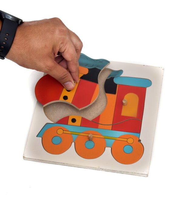 TOODLES Colourful Wooden Toy Train Puzzle, Multicolour - Image 5