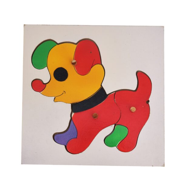 TOODLES Wooden Dog Puzzle Toy, Colourful, 30 cm x 25 cm