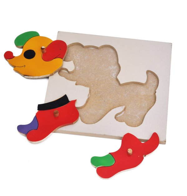 TOODLES Wooden Dog Puzzle Toy, Colourful, 30 cm x 25 cm - Image 2