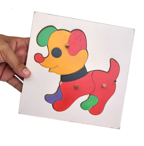 TOODLES Wooden Dog Puzzle Toy, Colourful, 30 cm x 25 cm - Image 4