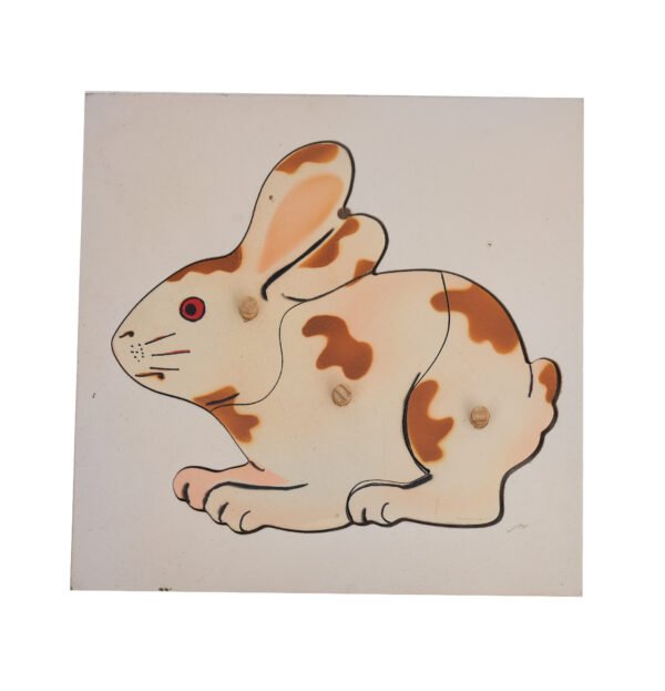 TOODLES Wooden Animal Puzzle Set, Squirrel, Rabbit and Shapes, 30 cm