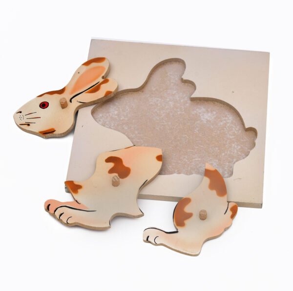 TOODLES Wooden Animal Puzzle Set, Squirrel, Rabbit and Shapes, 30 cm - Image 2