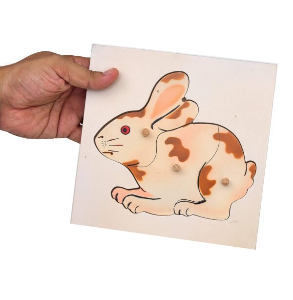 TOODLES Wooden Animal Puzzle Set, Squirrel, Rabbit and Shapes, 30 cm - Image 4