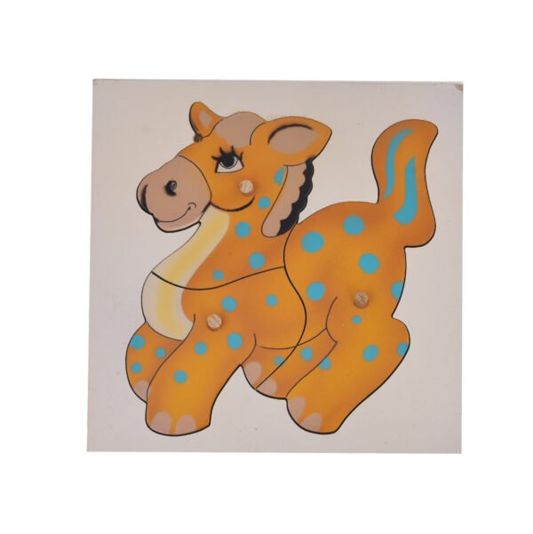 TOODLES Decorative Plush Toy, Orange Spotted Horse Puzzle, 24 cm x 18 cm