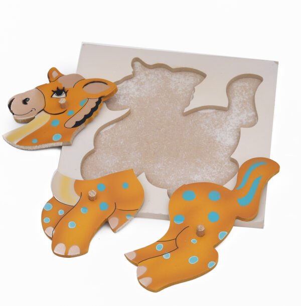 TOODLES Decorative Plush Toy, Orange Spotted Horse Puzzle, 24 cm x 18 cm - Image 5