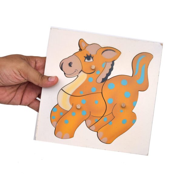 TOODLES Decorative Plush Toy, Orange Spotted Horse Puzzle, 24 cm x 18 cm - Image 3