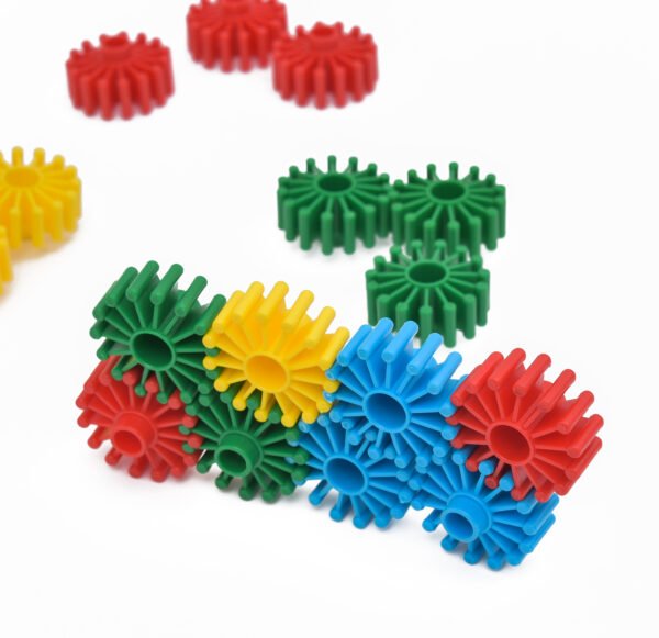 TOODLES Colourful Plastic Circle Shaped Star Links, Assorted Colours, Pack of 20 - Image 2