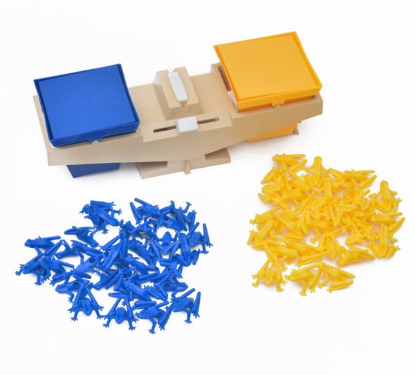 TOODLES Plastic Toy Frog Figures Set - Blue and Yellow Frogs with Moulding Machine for Creative Play